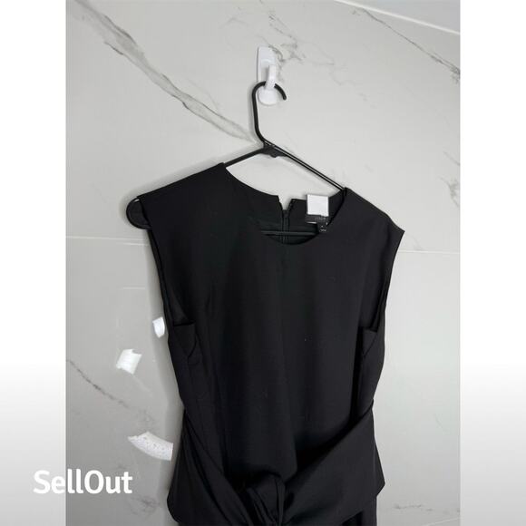 J.Crew Women's Black Sleeveless Midi Dress with Waist Tie Size 4 wool career - Picture 3 of 8